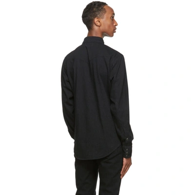 Shop Saint Laurent Black Denim Classic Western Shirt In 1001 Blkstn