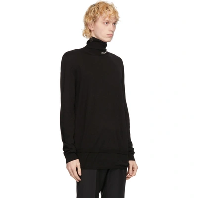 Shop Balmain Black Wool Logo Turtleneck In 0pa Noir