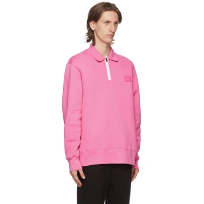 Shop Acne Studios Pink Point Collar Oversized Sweatshirt In Bubblegum
