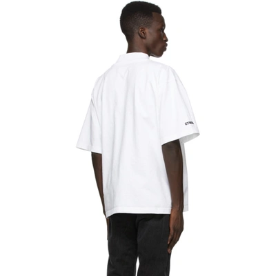 Shop Heron Preston White 'style' Mock Neck T-shirt In White Black