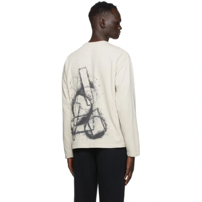 Shop A-cold-wall* Beige Stencil Graphic Long Sleeve T-shirt In Stone