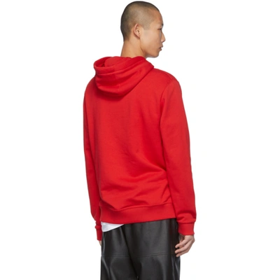 Shop Burberry Red Monogram Landon Hoodie In Bright Red