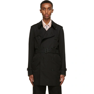 Shop Burberry Black Short Wimbleton Trench Coat