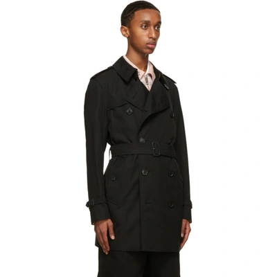 Shop Burberry Black Short Wimbleton Trench Coat