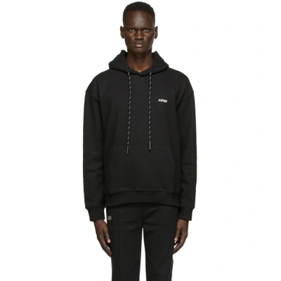 Shop Ader Error Black Embroidered Logo Hoodie