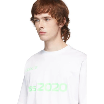 Shop Xander Zhou White & Green '2020' T-shirt In White/green