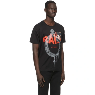 Shop Givenchy Black 'rare' Print Patch T-shirt In 001-black