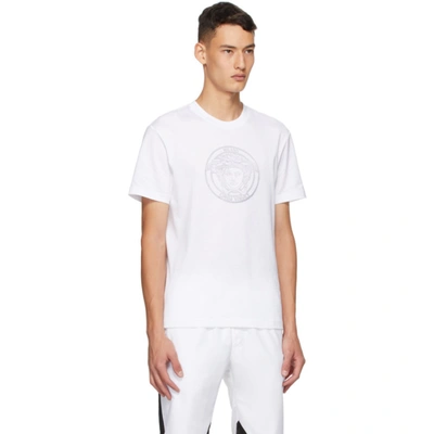 Shop Versace White Medusa Taylor T-shirt In A1001 White