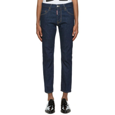 Shop Dsquared2 Blue Skater Jeans In 470 Blue