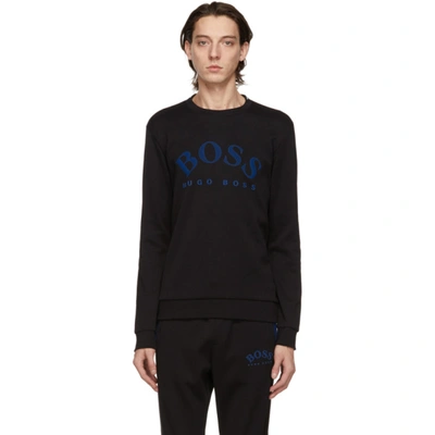 Shop Hugo Boss Black Salbo Sweatshirt In 001 Black