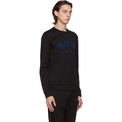 Shop Hugo Boss Black Salbo Sweatshirt In 001 Black