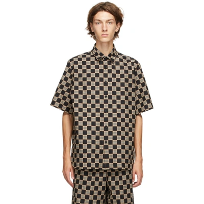 Shop Burberry Black And Beige Check Trulo Shirt In Beige A7028