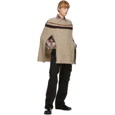 Shop Raf Simons Beige Transformer Cape Sweater In 00062 Beige