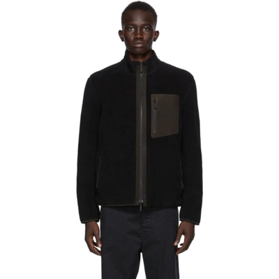 Shop Ermenegildo Zegna Black Fleece Jacket In K09 Black