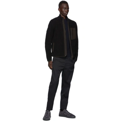 Shop Ermenegildo Zegna Black Fleece Jacket In K09 Black