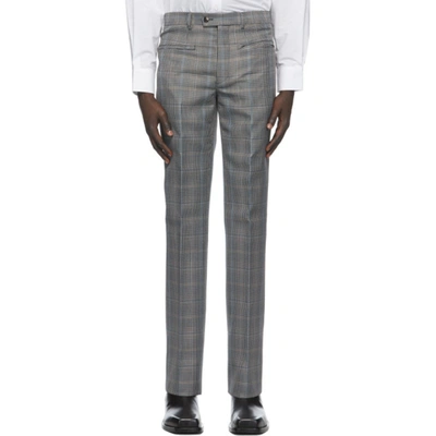 Shop Givenchy Black & Beige Wool Prince Of Wales Trousers In 004-black/w