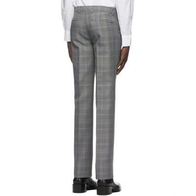 Shop Givenchy Black & Beige Wool Prince Of Wales Trousers In 004-black/w
