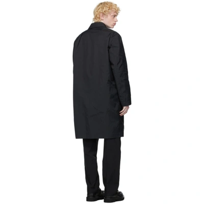 Shop Valentino Black 'vltn' Tag Coat In 0no Nero