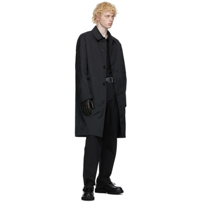 Shop Valentino Black 'vltn' Tag Coat In 0no Nero