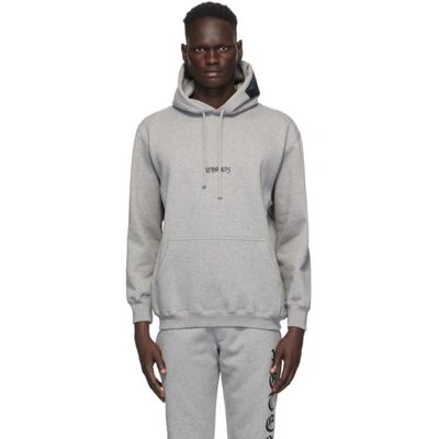 Shop Vetements Grey Written Logo Hoodie