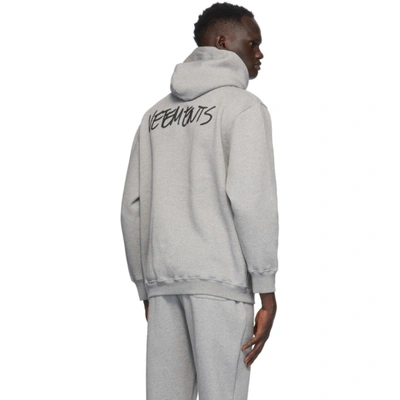 Vetements Logo-print Cotton-blend Hooded Sweatshirt In Grey | ModeSens