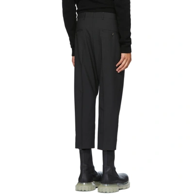 Shop Rick Owens Black Wool Cropped Astaires Trousers In 09 Blk