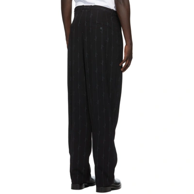 Shop Balenciaga Black Signature Stripe Fluid Tailored Pants In 1066black/