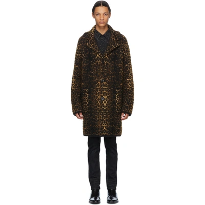 Shop Saint Laurent Beige Wool Single-breasted Coat In 1262 Blcmmr