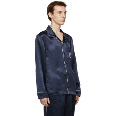 Shop Helmut Lang Navy Pajama Shirt In Admiral Blue