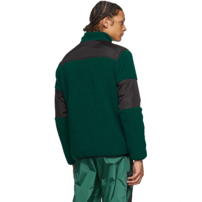 Shop Off-white Green Polar Fleece Jacket In Dark Green