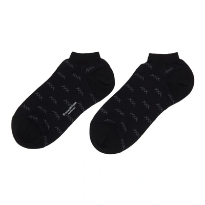 Shop Ermenegildo Zegna Black 'xxx' Sneaker Socks In 009 Matblck