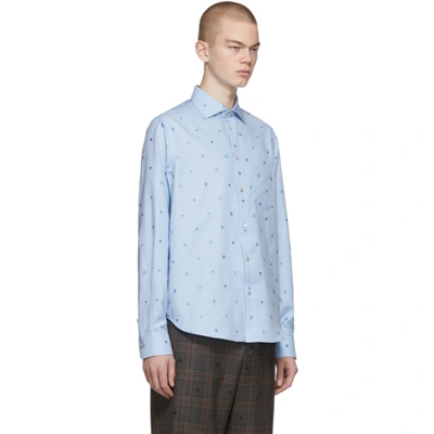 Shop Gucci Blue Cotton Symbols Shirt In 4910 Skyblu