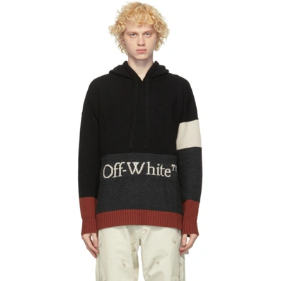 Shop Off-white Black & White Colorblock Hoodie In 1001 Blkwhi