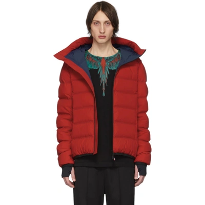 Shop Moncler Red Down Lagoria Jacket In 453 Red