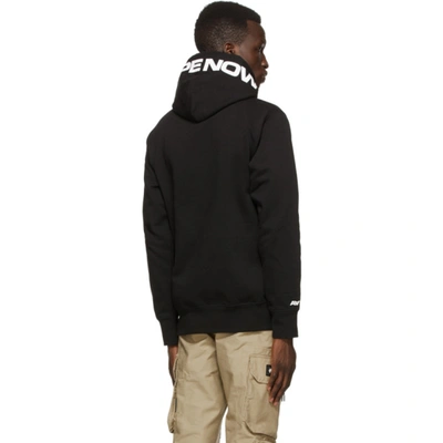 Shop Aape By A Bathing Ape Black Logo Patch Hoodie In Bkx - Blk