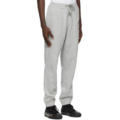 Shop Burberry Grey Addison Logo Graphic Lounge Pants In Pale Grey M