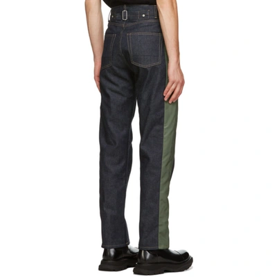 Shop Alexander Mcqueen Blue & Khaki Hybrid Jeans In 4001 Bluwas