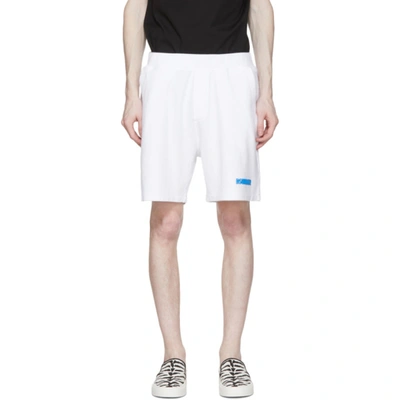 Shop Dsquared2 White Jersey Logo Shorts In 100 White