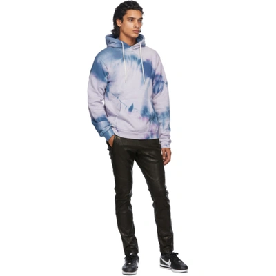 Shop John Elliott Purple Tie-dye Beach Hoodie In Reflection