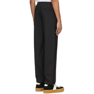 Shop Neil Barrett Black Twill Trousers In 1118 Blkwht