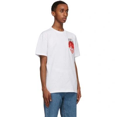 Shop Jw Anderson White Embroidered Face Jwa T-shirt In White 001