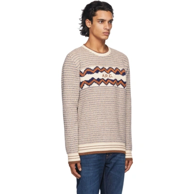Shop Apc Off-white Ben Sweater In Aad Ecru