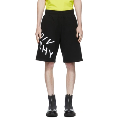 Shop Givenchy Black Refracted Embroidered Shorts In 004-black/w