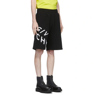 Shop Givenchy Black Refracted Embroidered Shorts In 004-black/w