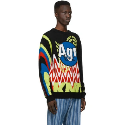 Shop Agr Ssense Exclusive Multicolor Logo Sweater In Black