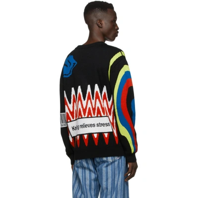 Shop Agr Ssense Exclusive Multicolor Logo Sweater In Black