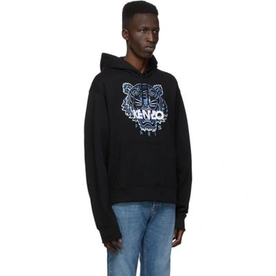 Shop Kenzo Black Classic Tiger Hoodie In 99 - Black