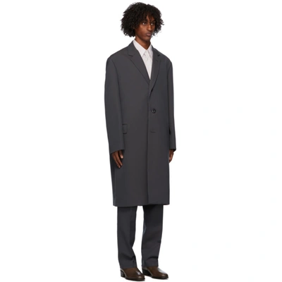 Shop Lemaire Grey Suit Coat In 968 Dark Gr