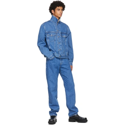 Shop Helmut Lang Blue Denim Masc Big Trucker Jacket