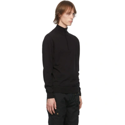 Shop Belstaff Black Bay Half-zip Sweatshirt In 90000 Black